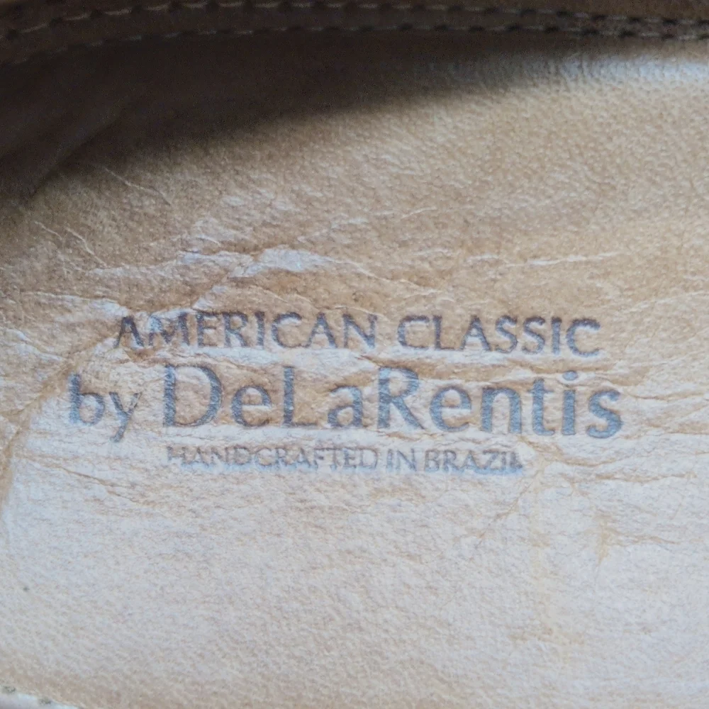 De Larentis American Classic Sz 8.5 Men's Black Leather Slip-On Shoes